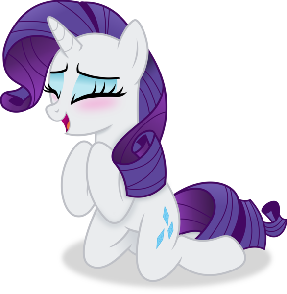 Size: 4685x4798 | Tagged: safe, artist:anime-equestria, derpibooru import, rarity, pony, unicorn, g4, absurd resolution, blushing, cute, eyes closed, eyeshadow, female, happy, horn, image, kneeling, makeup, mare, png, raribetes, simple background, solo, transparent background, vector