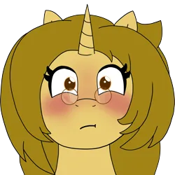 Size: 3181x3185 | Tagged: safe, artist:eminent entropy, derpibooru import, oc, oc:beige, unofficial characters only, pony, unicorn, blushing, emote, emotes, emoticon, flustered, glasses, high res, horn, image, png, simple background, solo, transparent background, unicorn oc