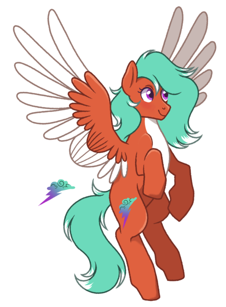 Size: 1034x1402 | Tagged: safe, artist:fizzmitz, derpibooru import, oc, oc:azure skies, unofficial characters only, pegasus, pony, derpibooru community collaboration, 2022 community collab, colored wings, female, image, mare, pegasus oc, png, simple background, solo, transparent background, two toned wings, wings