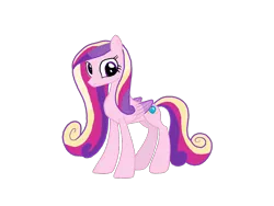 Size: 1024x768 | Tagged: safe, artist:chanyhuman, derpibooru import, princess cadance, pegasus, pony, g4, concave belly, derp, female, folded wings, full body, image, looking at you, mare, multicolored mane, multicolored tail, pegasus cadance, png, purple eyes, simple background, slender, smiling, solo, standing, tail, thin, transparent background, vector, wings