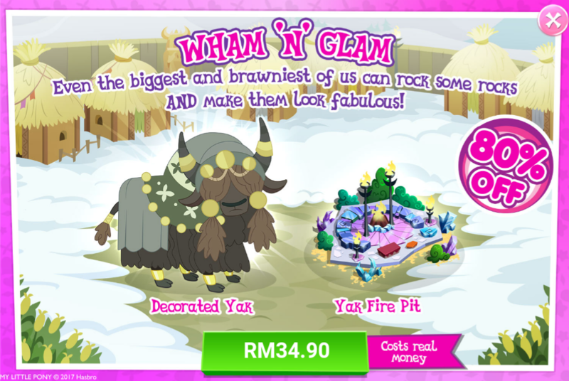 Size: 1026x688 | Tagged: safe, derpibooru import, yak, g4, advertisement, costs real money, gameloft, image, introduction card, my little pony: magic princess, png, sale, yohimbine