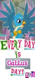 Size: 546x1210 | Tagged: safe, derpibooru import, editor:horsesplease, gallus, gryphon, g4, best pony, brony, caption, expand dong, exploitable meme, gallus the rooster, gallusposting, image, image macro, insanity, kfc, meme, obsession, png, text, that griffon sure does love kfc