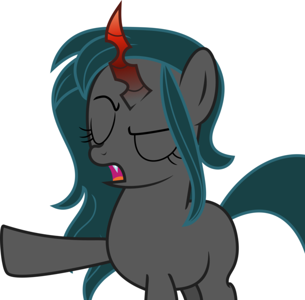 Size: 4214x4146 | Tagged: safe, artist:shootingstarsentry, derpibooru import, oc, oc:nightshade (digimonlover101), changepony, hybrid, absurd resolution, female, image, interspecies offspring, offspring, parent:king sombra, parent:queen chrysalis, parents:chrysombra, png, simple background, solo, transparent background, vector