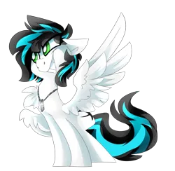 Size: 1280x1251 | Tagged: safe, artist:nekosnicker, derpibooru import, oc, oc:danger close, unofficial characters only, pegasus, pony, cute, dog tags, female, green eyes, image, jewelry, mare, necklace, png, simple background, smiling, smirk, solo, transparent background, wings