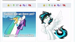 Size: 720x403 | Tagged: safe, derpibooru import, princess celestia, twilight sparkle, oc, alicorn, pegasus, pony, derpibooru, twibooru, g4, image, jpeg, juxtaposition, juxtaposition win, meme, meta, princess necklestia