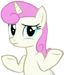 Size: 299x348 | Tagged: safe, derpibooru import, edit, edited screencap, editor:twilyisbestpone, screencap, twinkleshine, pony, unicorn, amending fences, g4, season 5, background removed, female, image, mare, png, shrug, simple background, solo, transparent background