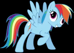 Size: 1964x1406 | Tagged: safe, derpibooru import, edit, edited screencap, editor:twilyisbestpone, screencap, rainbow dash, pegasus, pony, g4, background removed, black background, derp, female, image, jpeg, raised hoof, simple background, solo