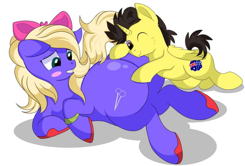 Size: 7100x4800 | Tagged: safe, artist:rainbowtashie, author:bigonionbean, derpibooru import, oc, oc:ruby shears, oc:tommy the human, alicorn, earth pony, pony, alicorn oc, blushing, bow, bracelet, butt, child, colt, commissioner:bigonionbean, curious, cute, cutie mark, daaaaaaaaaaaw, dummy thicc, embarrassed, extra thicc, female, flank, foal, glasses, hair bow, horn, huge butt, image, implied butt expansion, implied weight gain, jewelry, large butt, lying down, male, mare, necklace, one eye closed, pearl necklace, plot, png, rule 63, shocked, simple background, transparent background, weight woe, wings, worried