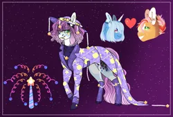 Size: 1598x1080 | Tagged: safe, artist:malinraf1615, derpibooru import, applejack, trixie, oc, oc:mystique (ice1517), earth pony, pony, g4, boots, cape, clothes, coat, cowboy boots, cowboy hat, ear piercing, earring, eyeshadow, female, fishnets, freckles, gloves, hat, heart, image, jewelry, lesbian, lip piercing, magical lesbian spawn, makeup, mare, markings, necklace, offspring, parent:applejack, parent:trixie, parents:tripplejack, piercing, png, raised hoof, shipping, shoes, tripplejack