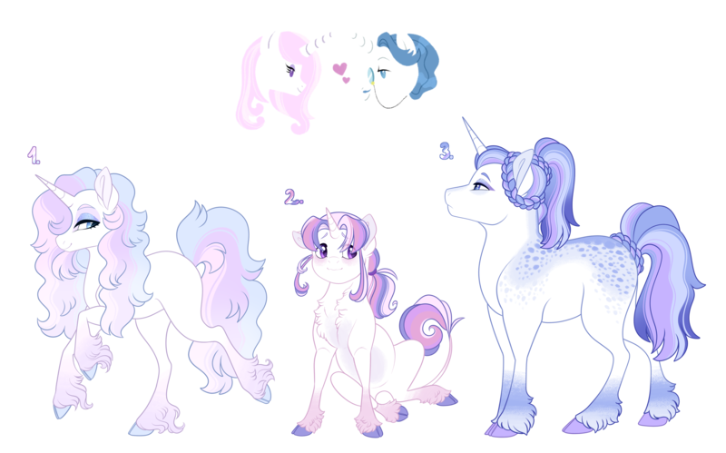 Size: 4838x3015 | Tagged: safe, artist:gigason, derpibooru import, fancypants, fleur-de-lis, oc, oc:battle royale, oc:crown jewel, oc:prima reena, pony, unicorn, g4, colt, female, foal, frown, high res, image, male, mare, offspring, parent:fancypants, parent:fleur-de-lis, parents:fancyfleur, png, ship:fancyfleur, shipping, simple background, smiling, straight, transparent background, unshorn fetlocks