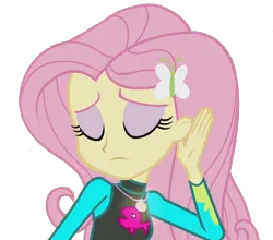 Size: 1669x1467 | Tagged: safe, derpibooru import, edit, edited screencap, screencap, fluttershy, aww... baby turtles, equestria girls, equestria girls series, g4, background removed, clothes, eyes closed, fluttershy's wetsuit, geode of fauna, hairpin, image, magical geodes, my little pony equestria girls: better together, not a vector, png, simple background, solo, swimsuit, transparent background, wetsuit