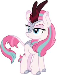 Size: 1024x1333 | Tagged: safe, artist:emeraldblast63, derpibooru import, zipp storm, kirin, g4, g5, female, g5 to g4, generation leap, image, kirinified, lidded eyes, png, simple background, smiling, smirk, solo, species swap, transparent background