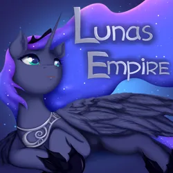 Size: 3000x3000 | Tagged: safe, artist:ottava, derpibooru import, princess luna, g4, high res, image, jpeg, large wings, looking up, lying down, modified accessory, prone, second life, solo, wings