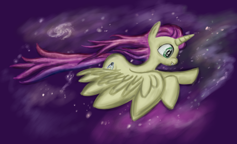 Size: 4520x2748 | Tagged: safe, artist:battyboopers, artist:staremastershy, derpibooru import, oc, alicorn, pony, alicorn oc, flying, horn, image, png, smiling, solo, stars, wings