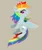 Size: 368x442 | Tagged: safe, artist:kaikururu, derpibooru import, rainbow dash, pegasus, pony, g4, brown background, eyelashes, female, heart eyes, image, jpeg, mare, rearing, simple background, smiling, solo, wingding eyes