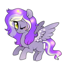 Size: 1043x950 | Tagged: safe, artist:kaikururu, derpibooru import, oc, unofficial characters only, pegasus, pony, blushing, eyelashes, female, image, mare, one eye closed, pegasus oc, png, simple background, smiling, solo, transparent background, wings, wink