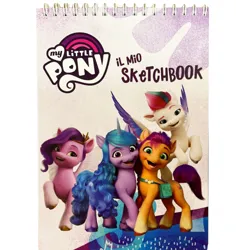 Size: 700x700 | Tagged: safe, derpibooru import, official, izzy moonbow, pipp petals, sunny starscout, zipp storm, earth pony, pegasus, pony, unicorn, g5, my little pony: a new generation, 3d, flying, image, italian, jpeg, merchandise, sketchbook, smiling