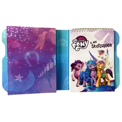 Size: 700x700 | Tagged: safe, derpibooru import, izzy moonbow, pipp petals, sunny starscout, zipp storm, earth pony, pegasus, pony, unicorn, g5, my little pony: a new generation, 3d, flying, image, italian, jpeg, merchandise, photo, sketchbook, smiling