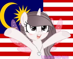 Size: 924x754 | Tagged: safe, artist:lindagemdream, derpibooru import, oc, unofficial characters only, pony, base used, flag, image, malaysia, png, solo