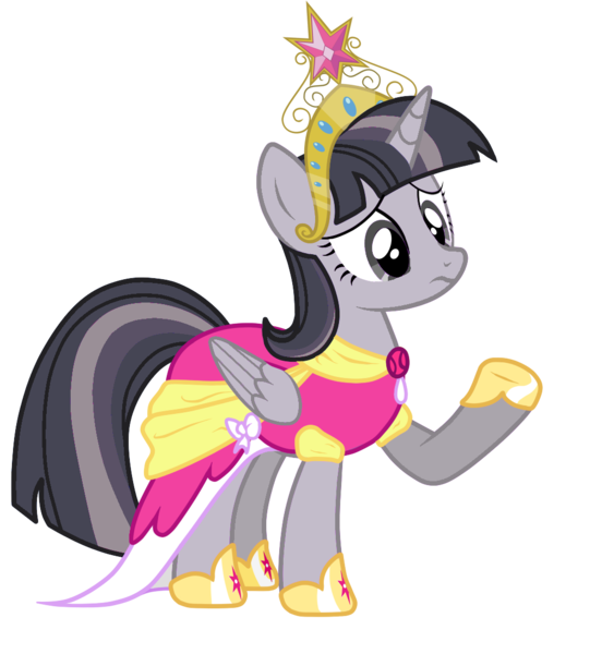 Size: 1037x1150 | Tagged: safe, anonymous artist, artist:askometa, derpibooru import, edit, twilight sparkle, twilight sparkle (alicorn), alicorn, pony, g4, big crown thingy, discorded, discorded twilight, element of magic, image, jewelry, png, regalia, sad, simple background, transparent background, twilight tragedy, vector