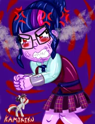 Size: 3000x3900 | Tagged: safe, artist:kamikiku, derpibooru import, sci-twi, twilight sparkle, equestria girls, g4, 1000 hours in ms paint, angry, high res, image, jpeg