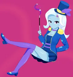 Size: 3356x3535 | Tagged: safe, alternate version, artist:toffrox, derpibooru import, trixie, equestria girls, g4, street magic with trixie, spoiler:eqg series (season 2), clothes, dress, equestria girls specials, female, hat, high heels, high res, image, looking at you, magic, my little pony equestria girls: better together, my little pony equestria girls: spring breakdown, png, shoes, smiling, socks, solo, thigh highs, top hat