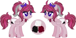 Size: 1280x644 | Tagged: safe, artist:otakuchicky1, derpibooru import, oc, oc:carnival rose, pegasus, pony, female, horns, image, mare, png, simple background, solo, transparent background