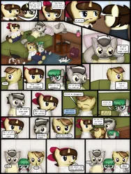 Size: 1750x2333 | Tagged: safe, artist:99999999000, derpibooru import, oc, oc:benan, oc:cwe, oc:li anna, oc:mar baolin, oc:zhang cathy, unofficial characters only, cat, dog, earth pony, pegasus, pony, unicorn, zebra, comic:nice to meet you, bed, clothes, comic, desk lamp, female, filly, foal, image, male, pet, png, zebra oc