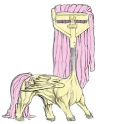 Size: 2664x2748 | Tagged: safe, artist:greatspacebeaver, derpibooru import, fluttershy, hybrid, pegasus, pony, g4, abomination, avant-garde, creepy, cursed image, every day we stray further from god's light, female, fluttermop, high res, image, jesus christ how horrifying, majestic as fuck, mare, meme, mop, nightmare fuel, not salmon, object, png, simple background, solo, wat, white background, wtf