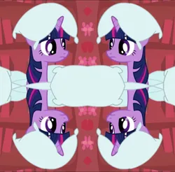 Size: 1126x1110 | Tagged: safe, derpibooru import, edit, edited screencap, screencap, twilight sparkle, pony, unicorn, g4, look before you sleep, season 1, female, golden oaks library, horn, image, library, mare, pillow, png, solo, unicorn twilight, unitinu, wat