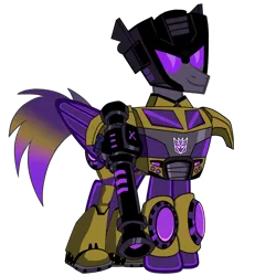 Size: 1200x1200 | Tagged: safe, artist:galeemlightseraphim, derpibooru import, ponified, pony, robot, robot pony, decepticon, image, png, simple background, smiling, solo, swindle, transformers, transformers animated, transparent background