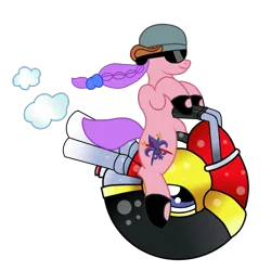 Size: 1200x1200 | Tagged: safe, artist:galeemlightseraphim, derpibooru import, oc, duo, hat, image, kirby (series), kirby air ride, png, simple background, sunglasses, transparent background, wheelie (kirby)