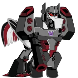 Size: 1200x1200 | Tagged: safe, artist:galeemlightseraphim, derpibooru import, ponified, pony, robot, robot pony, decepticon, image, megatron, png, simple background, smiling, solo, transformers, transformers animated, transparent background