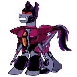 Size: 1200x1200 | Tagged: safe, artist:galeemlightseraphim, derpibooru import, ponified, pony, robot, robot pony, decepticon, image, png, simple background, smiling, solo, starscream, transformers, transformers animated, transparent background