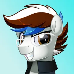 Size: 800x800 | Tagged: safe, artist:jhayarr23, derpibooru import, oc, oc:soul beat, pony, bust, glasses, image, jpeg, male, portrait, solo, stallion