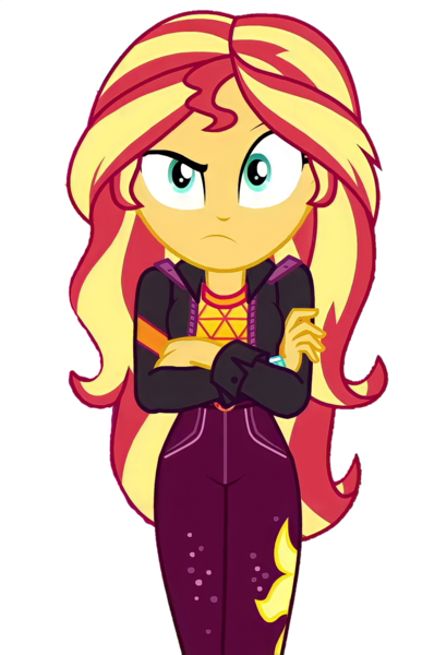 Size: 1232x1855 | Tagged: safe, derpibooru import, edit, edited screencap, screencap, sunset shimmer, equestria girls, g4, background removed, crossed arms, equestria girls specials, image, my little pony equestria girls: better together, my little pony equestria girls: sunset's backstage pass, not a vector, png, simple background, solo, sunset shimmer is not amused, transparent background, unamused