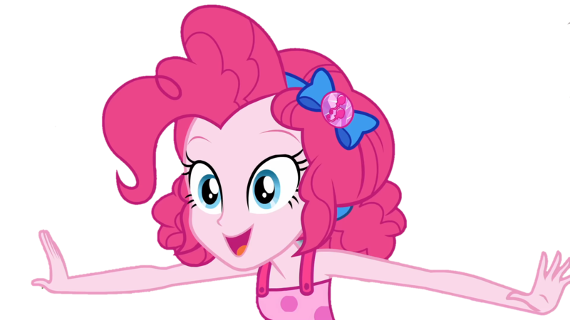 Size: 1920x1080 | Tagged: safe, derpibooru import, edit, edited screencap, screencap, pinkie pie, equestria girls, g4, background removed, bare shoulders, equestria girls specials, image, my little pony equestria girls: better together, my little pony equestria girls: spring breakdown, not a vector, open mouth, open smile, png, simple background, sleeveless, smiling, solo, transparent background