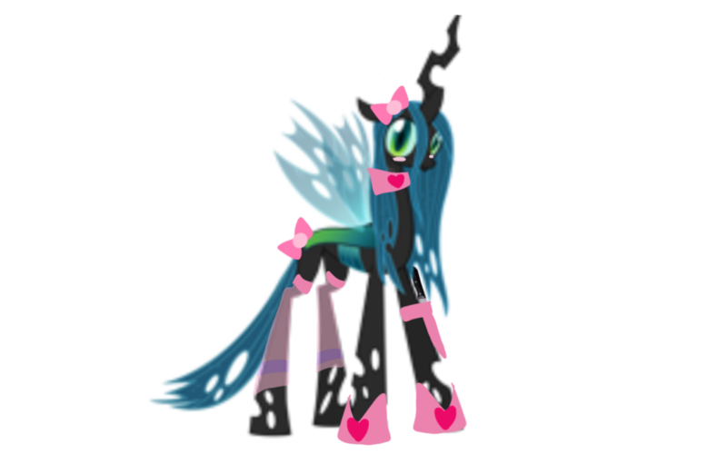 Size: 1920x1200 | Tagged: safe, artist:aonatsu_ki, derpibooru import, edit, vector edit, queen chrysalis, changeling, changeling queen, comic:insane filly rarity, g4, blushing, bow, changeling horn, clothes, collar, cringealis, cute, cutealis, female, hair bow, heart, horn, image, insect wings, knife, looking at you, needs more jpeg, op is on drugs, png, ribbon, shoes, simple background, socks, solo, spread wings, transparent background, vector, wings