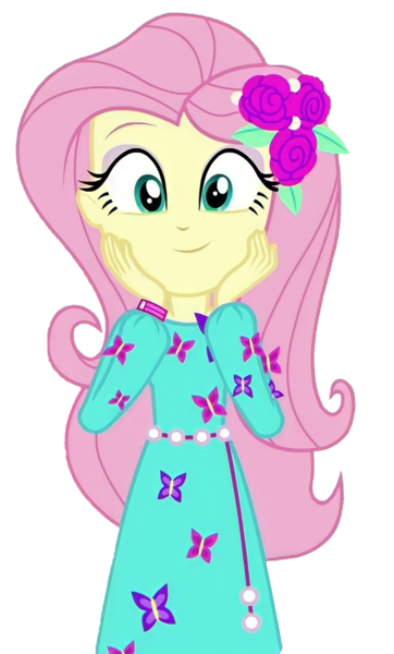 Size: 1215x2014 | Tagged: safe, derpibooru import, edit, edited screencap, screencap, fluttershy, equestria girls, g4, background removed, cute, flower, flower in hair, image, my little pony equestria girls: better together, not a vector, png, shyabetes, simple background, solo, transparent background