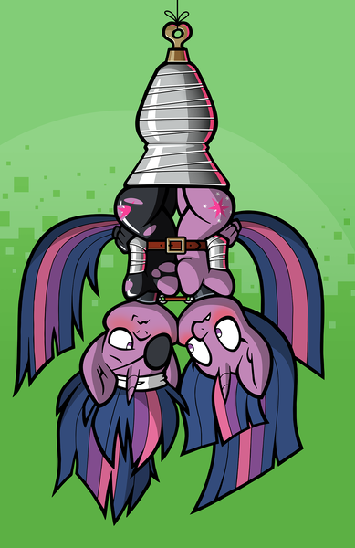 Size: 1429x2203 | Tagged: questionable, alternate version, artist:toonbat, derpibooru import, part of a set, twilight sparkle, anthro, unicorn, g4, alternate character, bandage, belt, bondage, bound together, breasts, breasts touching, busty twilight sparkle, catsuit, cheek to cheek, clothes, collar, do not want, duality, duo, eyepatch, female, future twilight, hanging, hanging upside down, image, lesbian, linked collars, mummification, nonconsensual, png, self ponidox, selfcest, shipping, symmetrical docking, tape, tape bondage, time paradox, toonbat's wrapped pony collection, torn clothes, unicorn twilight, upside down