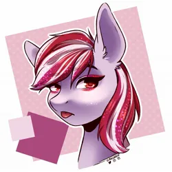 Size: 1911x1911 | Tagged: safe, artist:ak4neh, derpibooru import, sugar moonlight, earth pony, pony, g5, my little pony: a new generation, abstract background, adorasexy, beautiful, beautisexy, bust, cute, ear fluff, eyebrows, eyebrows visible through hair, eyeshadow, female, glitter, image, jpeg, looking at you, makeup, mare, portrait, sexy, shading, signature, solo, stupid sexy sugar moonlight, three quarter view, tongue out