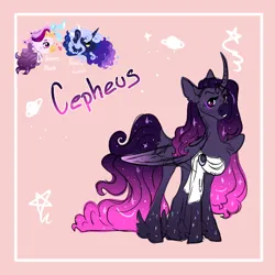 Size: 2000x2000 | Tagged: safe, artist:orphicswanart, derpibooru import, oc, oc:cepheus, hybrid, pony, alternate universe, au:chaoticverse, high res, image, interspecies offspring, magical lesbian spawn, offspring, parent:princess luna, parent:queen novo, parents:lunovo, png, solo