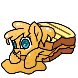 Size: 1500x1500 | Tagged: safe, artist:exoticeon, derpibooru import, oc, ponified, unofficial characters only, food pony, original species, pony, cheese, cheese pony, female, food, grilled cheese, image, png, sandwich, simple background, solo, transparent background