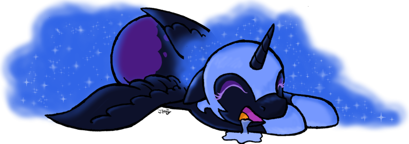 Size: 2460x869 | Tagged: safe, artist:riverfox237, derpibooru import, nightmare moon, alicorn, pony, g4, baby, baby pony, commission, commissioner:reversalmushroom, drool, female, filly, foal, image, nightmare woon, png, simple background, transparent background