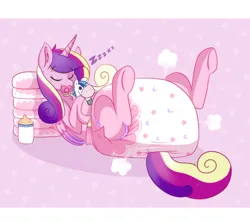 Size: 1280x1136 | Tagged: suggestive, artist:jupiters, derpibooru import, princess cadance, shining armor, alicorn, pony, g4, air pushed out of diaper, cute, diaper, diaper fetish, eyes closed, female, fetish, image, impossibly large diaper, jpeg, legs in air, lying down, non-baby in diaper, on back, onomatopoeia, pacifier, plushie, poofy diaper, sleeping, solo, sound effects, tail, tail hole, underhoof, zzz