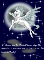 Size: 1275x1752 | Tagged: safe, artist:silbernepegasus, derpibooru import, oc, oc:northice, unofficial characters only, pegasus, pony, image, jpeg, moon, solo, stars