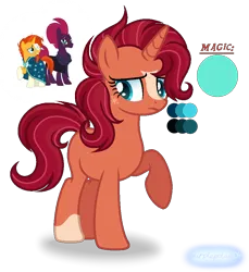 Size: 856x933 | Tagged: safe, artist:purplepotato04, derpibooru import, sunburst, tempest shadow, oc, pony, unicorn, g4, female, image, mare, offspring, parent:sunburst, parent:tempest shadow, parents:tempestburst, png, show accurate, simple background, transparent background