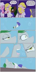 Size: 634x1260 | Tagged: semi-grimdark, artist:calamity-studios, derpibooru import, oc, oc:bunny beat, oc:prima cella, earth pony, pony, unicorn, comic:black star tales, accidental murder, asphyxiation, comic, dead, death, drown, drowning, earth pony oc, horn, image, jpeg, murder, underwater, unicorn oc