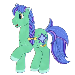 Size: 1280x1280 | Tagged: safe, artist:horse-time-babey, derpibooru import, oc, oc:casterbay, unofficial characters only, earth pony, pony, g1, g4, my little pony tales, female, g4 to g1, generation leap, image, mare, png, simple background, smiling, solo, transparent background