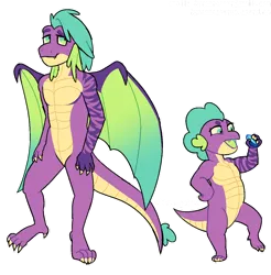 Size: 1024x1042 | Tagged: safe, artist:renhorse, derpibooru import, spike, dragon, g4, alternate design, image, older, older spike, png, simple background, transparent background, winged spike, wings